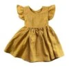 Ruffle Linen Dress | Mustard - Affordable Baby