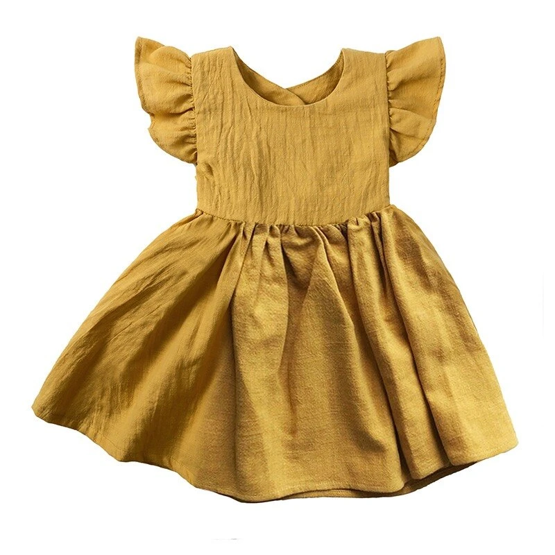 Ruffle Linen Dress | Mustard - Affordable Baby Ruffle Linen Dress | Mustard - Affordable Baby -MY LITTLE SHOP S838c1c0f484e4af685f256402a38a894k