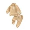 Zip Sweatshirt Set | Tan - Affordable Baby
