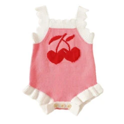 Summer Cherry Knit Romper - Affordable Baby