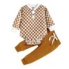 Ribbed Checkered Set | Rust - Affordable Baby -MY LITTLE SHOP S96bd0ae95c11415290072098b8e8b8749