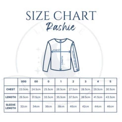 Little E & Co - Long Sleeve Rashie | Community Connected To Land - Little E & Co 6 Little E & Co - Long Sleeve Rashie | Community Connected To Land - Little E & Co -MY LITTLE SHOP SIZE CHART RASHIE 1