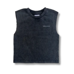 August & Tom - Staple Logo Singlet | Washed Black - August & Tom