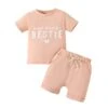 Auntie's Bestie Short Set | Peach - Affordable Baby