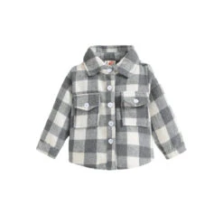 Plaid Shacket | Grey - Affordable Baby