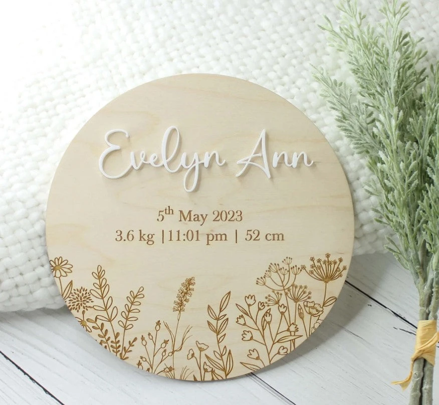 Meridian Etch - Personalised Wooden Birth Announcement | Flowers - Meridian Etch Meridian Etch - Personalised Wooden Birth Announcement | Flowers - Meridian Etch -MY LITTLE SHOP Screenshot2023 08 02105305