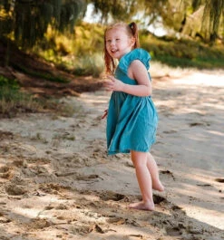 Ruffle Linen Dress | Teal - Affordable Baby -MY LITTLE SHOP Screenshot2023 08 14135650