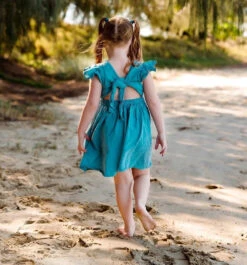 Ruffle Linen Dress | Teal - Affordable Baby -MY LITTLE SHOP Screenshot2023 08 14140041