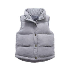 Corduroy Puffer Vest | Grey - Affordable Baby