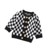 Checkers Knit Cardigan | Black - Affordable Baby