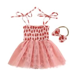 Pink Heart Romper Dress - Affordable Baby