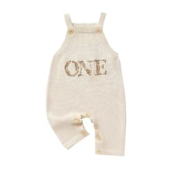 One Birthday Knit Romper | Sand - Affordable Baby