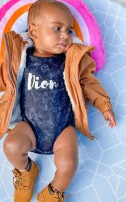 MLW By Design - Personalised Name Stonewash Bodysuit | Black Or Sand - MLW By Design -MY LITTLE SHOP Stonewashperson