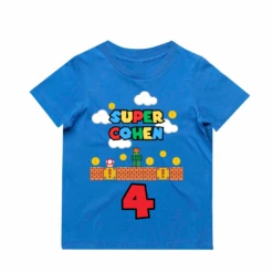 MLW By Design - Personalised SUPER Birthday Tee | Various Ages & Colours - MLW By Design -MY LITTLE SHOP SuperMario 7