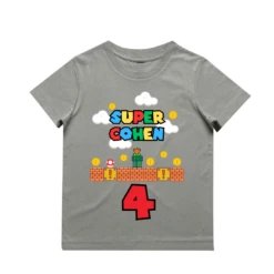MLW By Design - Personalised SUPER Birthday Tee | Various Ages & Colours - MLW By Design -MY LITTLE SHOP SuperMario 8