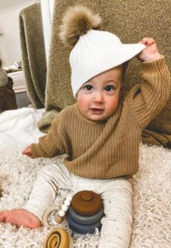 Cuddly Knit Sweater | Cement - Affordable Baby -MY LITTLE SHOP Sweaterandhat