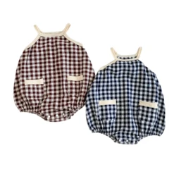 Gingham Bubble Romper | 2 Colours - Affordable Baby