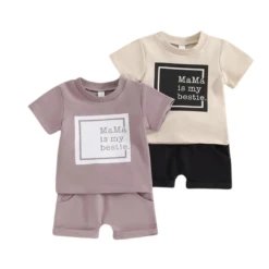 Mama Is My Bestie Summer Set - 2 Colours - Affordable Baby