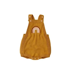 Rainbow Knit Romper | Mustard - Affordable Baby