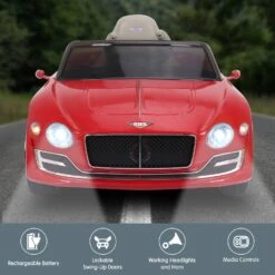 Bentley Exp 12 Speed 6E Licensed Kids Ride On Electric Car - Red - Toy Warehouse -MY LITTLE SHOP V240 CAR BEN RD 70544 03