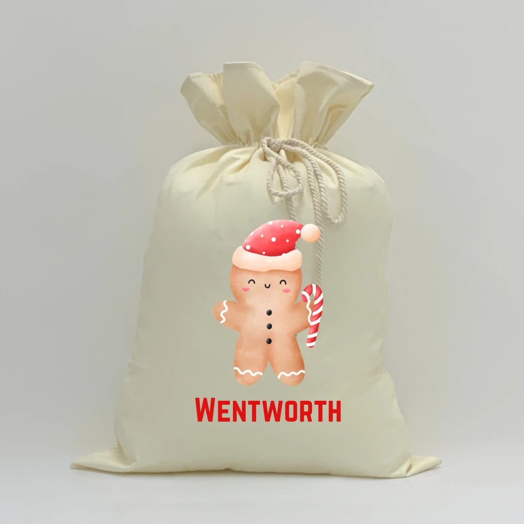 MLW By Design - Personalised Gingerbread Man Santa Sack - MLW By Design MLW By Design - Personalised Gingerbread Man Santa Sack - MLW By Design -MY LITTLE SHOP XMAS2023 12