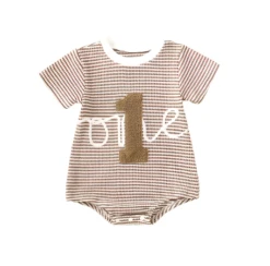 Striped ONE Bodysuit | 3 Colours - Affordable Baby -MY LITTLE SHOP brown