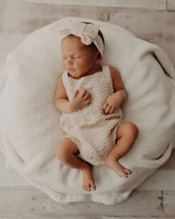 3 Little Crowns - Textured Knit Topknot | Oat - 3 Little Crowns