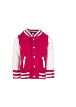 MLW By Design - Personalised Varsity Jacket | Hot Pink & White - MLW By Design -MY LITTLE SHOP f160bb hotpinkwhite front