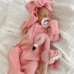 3 Little Crowns - My First Outfit | Waffle Flutter Bum Onesie & Topknot Set | Bubblegum - 3 Little Crowns