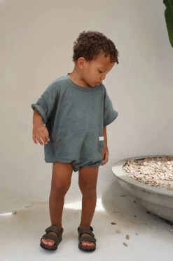 All Fenix - Mini Terry Romper | Moss - All Fenix -MY LITTLE SHOP georgiachoga MiniTerryRomper Moss 9 copy