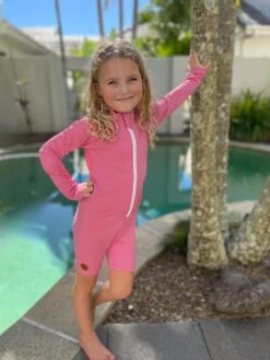 Kicky Swim - One Piece Rashguard Suit | Malibu Pink - Kicky Swim