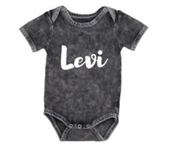 MLW By Design - Personalised Name Stonewash Bodysuit | Black Or Sand - MLW By Design