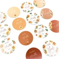 CMC GOLD - Sunflower Printed Milestone Cards | Mustard (Set Of 14) - CMC Gold