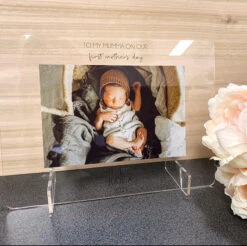 CMC GOLD - Transparent Printed Photo Frame | First Mother's Day (Acrylic Legs) - CMC GOLD