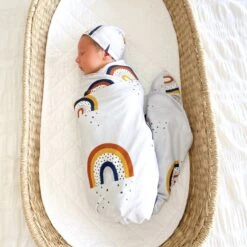 CMC GOLD - Swaddle Set | Navy Rainbow Baby - CMC Gold