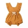 Bow Ruffle Romper | Mustard - Affordable Baby