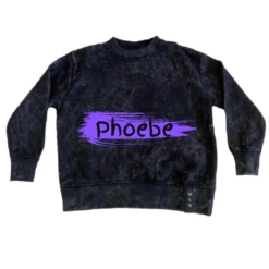 MLW By Design - Personalised Paint Stripe Stonewash Jumper | Purple - MLW By Design