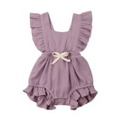 Bow Ruffle Romper | Lilac - Affordable Baby