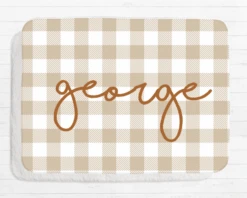 Timber Tinkers - Kids Blanket | Tan Gingham - Timber Tinkers