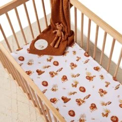 Snuggle Hunny Kids - Organic Fitted Cot Sheet | Lion - Snuggle Hunny Kids