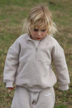 All Fenix - Mini 1/2 Zip Jumper | Stone - All Fenix -MY LITTLE SHOP mini 12 zip jumper 440640