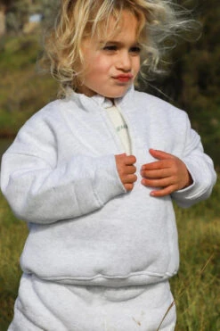 All Fenix - Mini 1/2 Zip Jumper | White Marle - All Fenix -MY LITTLE SHOP mini 12 zip jumper 478217