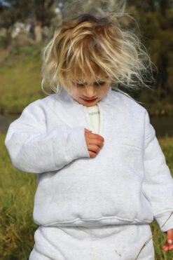 All Fenix - Mini 1/2 Zip Jumper | White Marle - All Fenix -MY LITTLE SHOP mini 12 zip jumper 815401