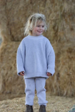 All Fenix - Mini Rib Knit Pants | White Marle - All Fenix