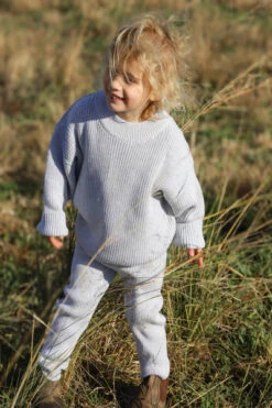 All Fenix - Mini Rib Knit Pants | White Marle - All Fenix -MY LITTLE SHOP mini rib knit pants 528305