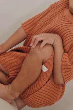 All Fenix - Mini Rib Knit Shorts | Ginger - All Fenix -MY LITTLE SHOP mini rib knit shorts ginger 359923