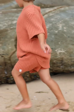 All Fenix - Mini Rib Knit Shorts | Ginger - All Fenix