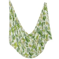 Tinker Tot Baby - Bamboo Cotton Swaddle – Rainforest Leaves - Tinker Tot Baby