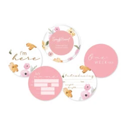 Snuggle Hunny Kids - Reversible Milestone Cards | Poppy & Blush Pink - Snuggle Hunny Kids
