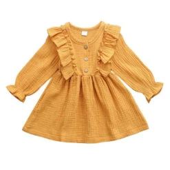 Anne-Marie Dress | Mustard - Affordable Baby